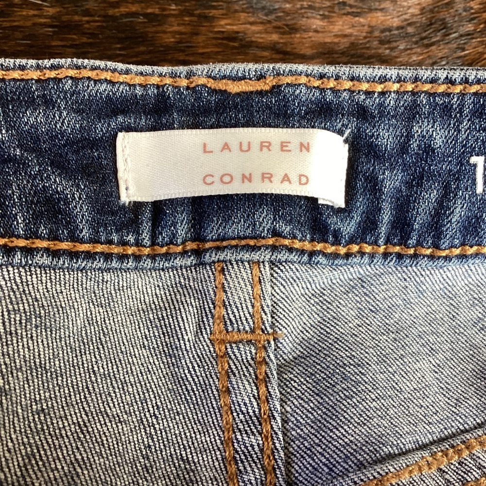 Lauren Conrad Denim Distressed Patchwork Jean Sho… - image 6